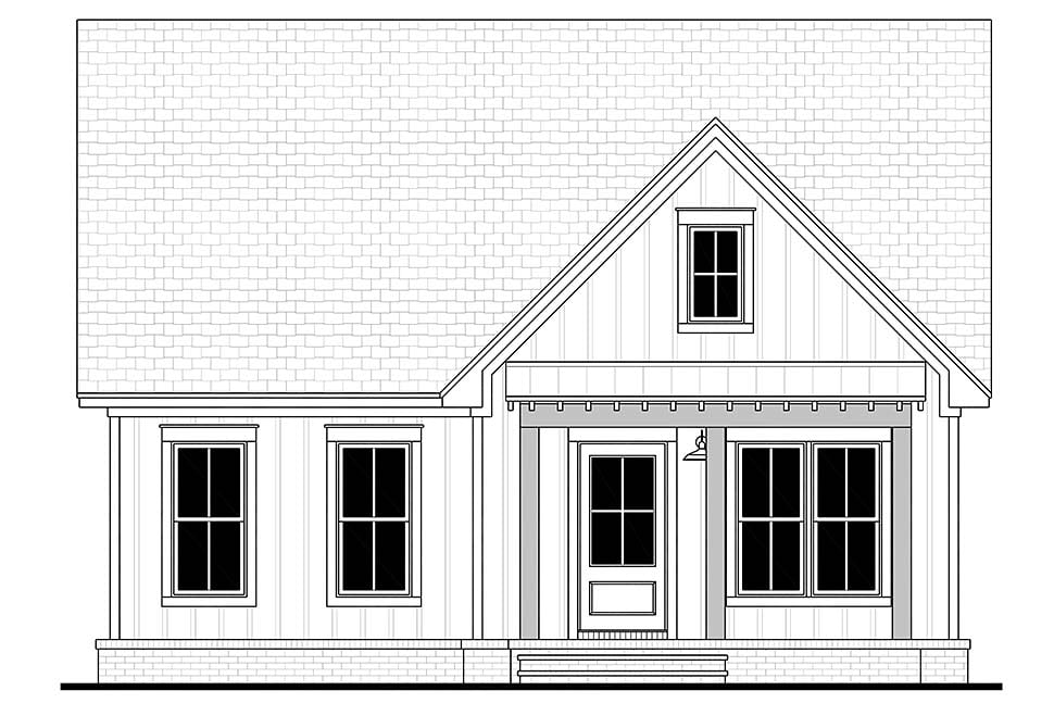 Cabin, Cottage, Country, Craftsman, One-Story, Southern, Traditional Plan with 780 Sq. Ft., 1 Bedrooms, 1 Bathrooms Picture 4