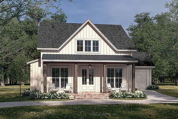 Country, Farmhouse, Traditional House Plan 80862 with 2 Beds, 2 Baths, 1 Car Garage Elevation