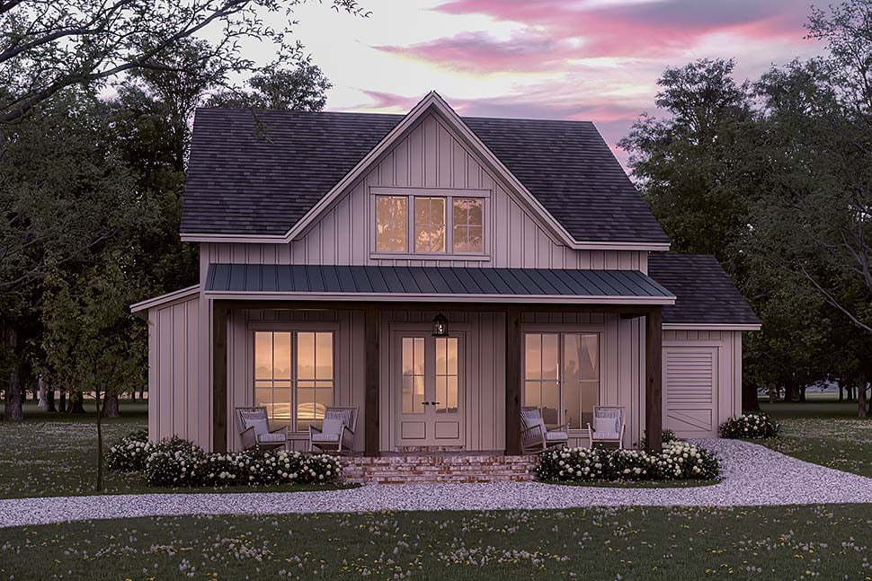 Country, Farmhouse, Traditional Plan with 1263 Sq. Ft., 2 Bedrooms, 2 Bathrooms, 1 Car Garage Picture 8