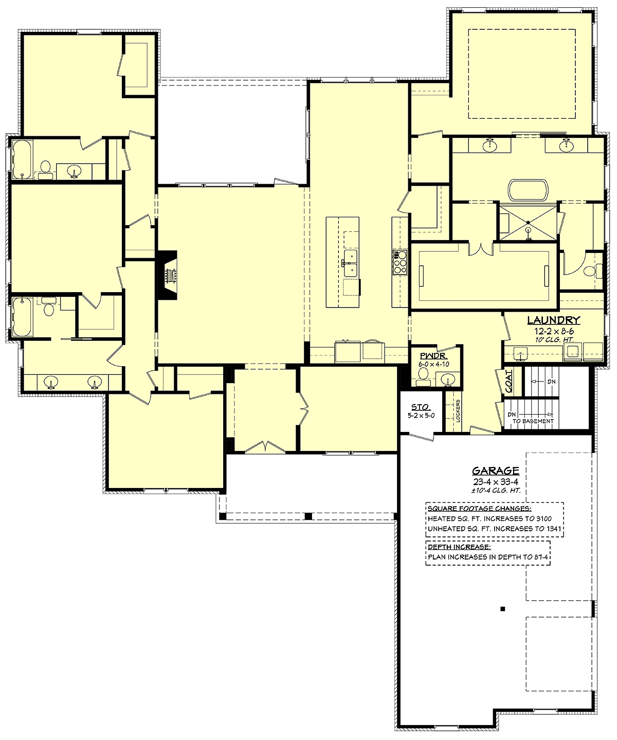 House Plan 80863 - Traditional Style with 3055 Sq Ft, 4 Bed, 3 Ba