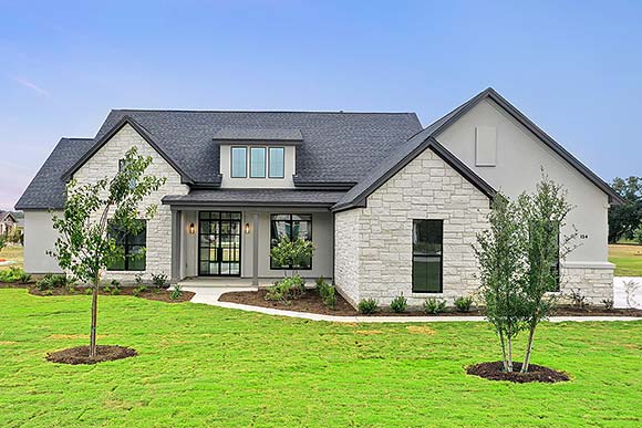 Craftsman, Farmhouse, Traditional House Plan 80863 with 4 Beds, 4 Baths, 3 Car Garage Elevation