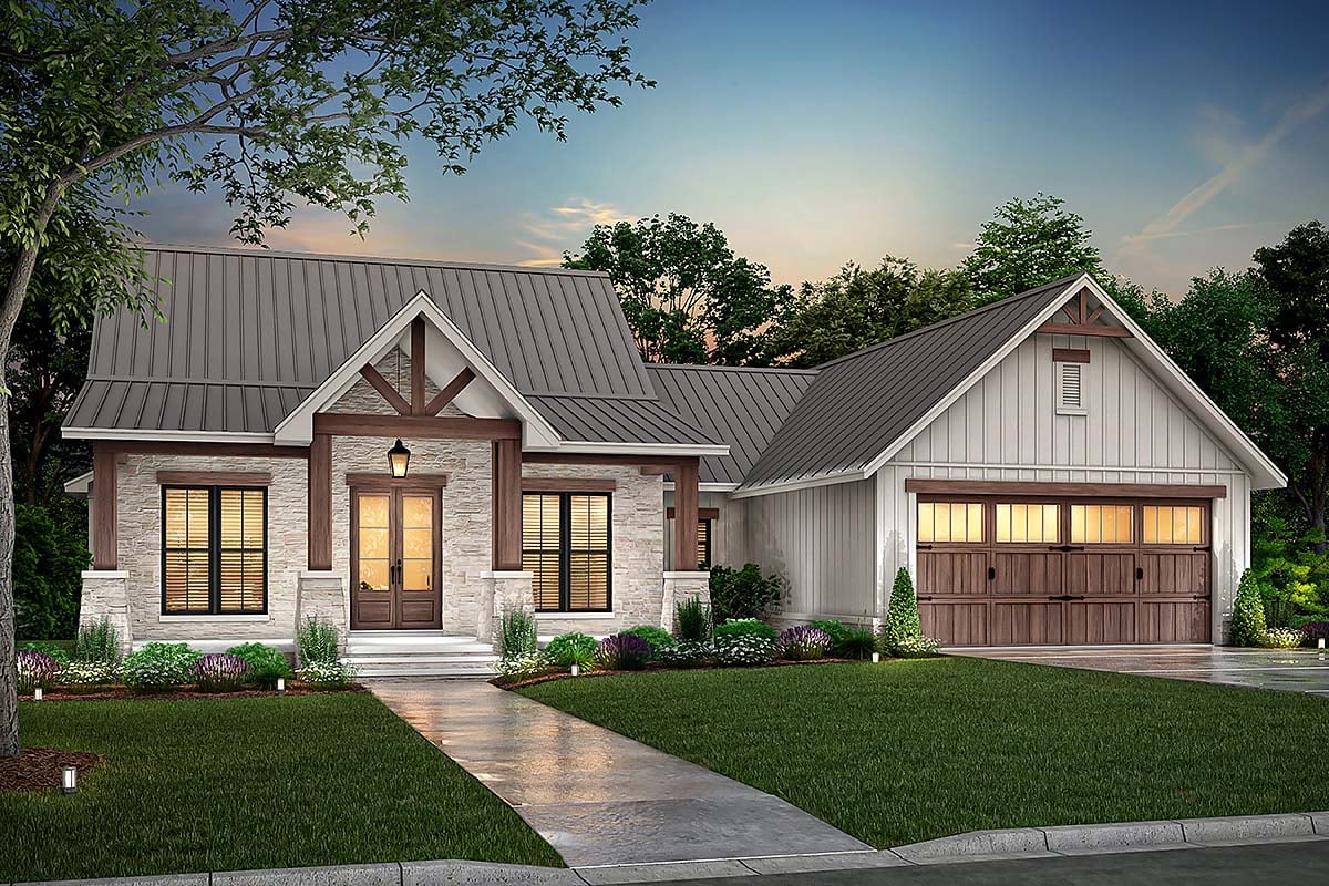 Country, Farmhouse, Traditional House Plan 80864 with 3 Beds, 3 Baths, 2 Car Garage Elevation