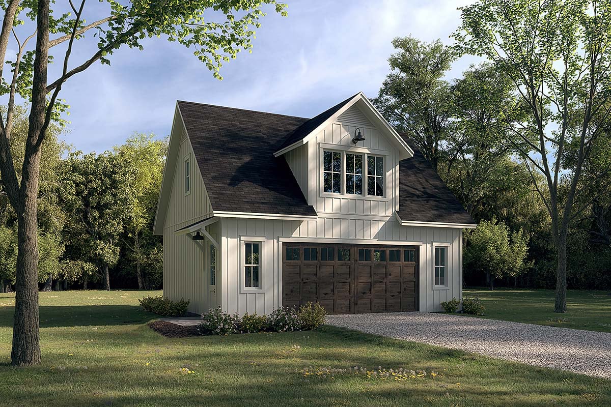 Country, Craftsman, Farmhouse, Southern Plan with 525 Sq. Ft., 1 Bedrooms, 1 Bathrooms, 2 Car Garage Elevation