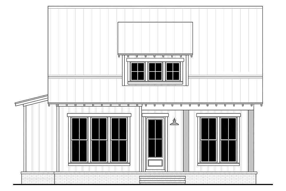 House Plan 80866 - Traditional Style with 1299 Sq Ft, 3 Bed, 2 Ba