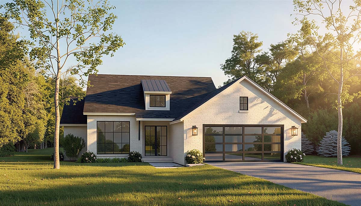 Farmhouse, Traditional Plan with 1775 Sq. Ft., 3 Bedrooms, 3 Bathrooms, 2 Car Garage Elevation