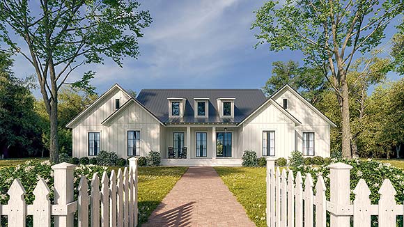 Farmhouse House Plan 80871 with 3 Beds, 3 Baths, 2 Car Garage Elevation