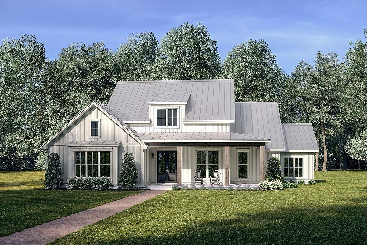 Country, Craftsman, Farmhouse Plan with 2258 Sq. Ft., 4 Bedrooms, 4 Bathrooms, 2 Car Garage Elevation