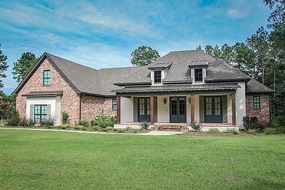 Country, Farmhouse, Traditional House Plan 80879 with 4 Beds, 4 Baths, 3 Car Garage Elevation