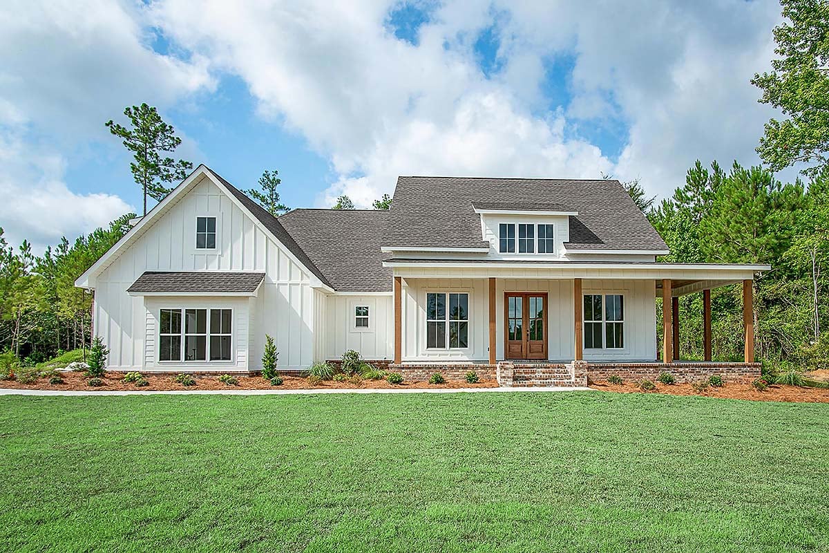 Country, Farmhouse, Traditional House Plan 80881 with 3 Beds, 4 Baths, 2 Car Garage Elevation