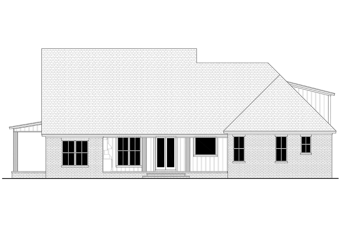 Country, Farmhouse, Traditional House Plan 80881 with 3 Beds, 4 Baths, 2 Car Garage Rear Elevation