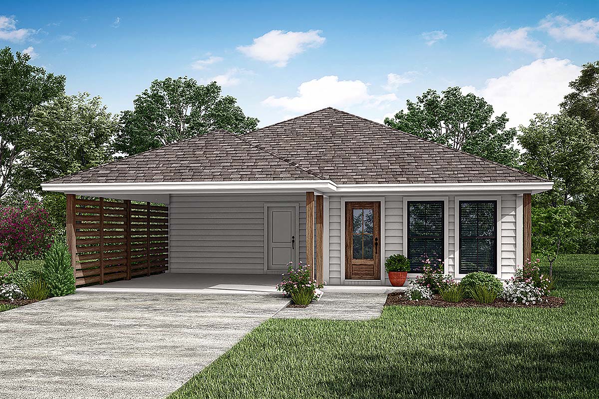 Country, Ranch, Traditional House Plan 80882 with 3 Beds, 2 Baths, 2 Car Garage Elevation