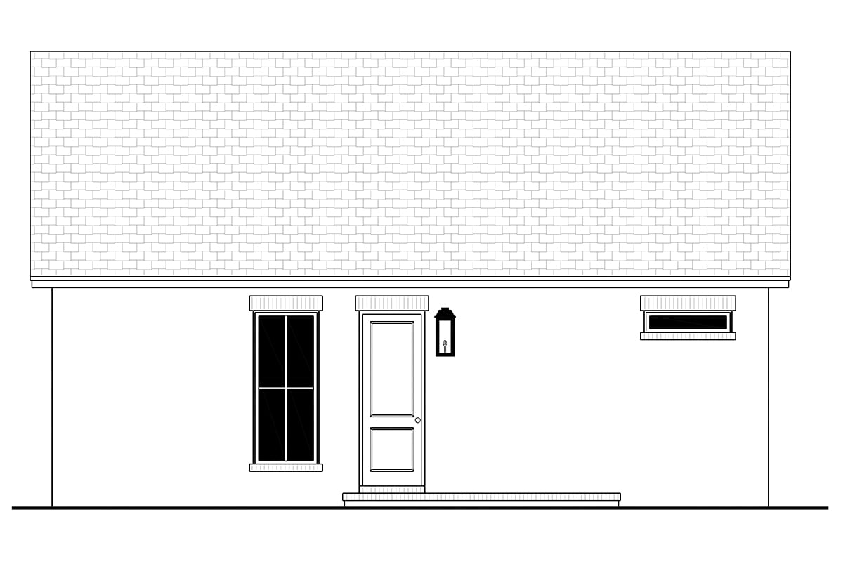 Cottage, Traditional House Plan 80884 with 2 Beds, 2 Baths Rear Elevation