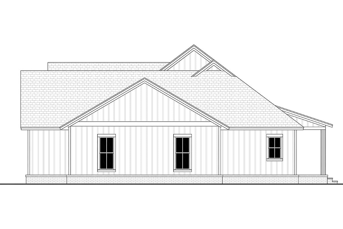 Country, Farmhouse, Ranch, Traditional Plan with 1797 Sq. Ft., 3 Bedrooms, 3 Bathrooms, 3 Car Garage Picture 2