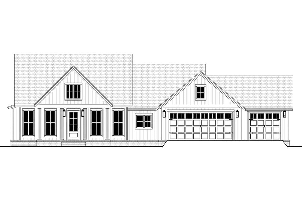 Country, Farmhouse, Ranch, Traditional Plan with 1797 Sq. Ft., 3 Bedrooms, 3 Bathrooms, 3 Car Garage Picture 4