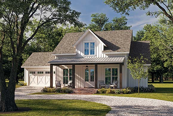 Country, Farmhouse, Traditional House Plan 80891 with 3 Beds, 2 Baths, 2 Car Garage Elevation