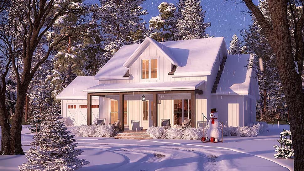 Country, Farmhouse, Traditional Plan with 1479 Sq. Ft., 3 Bedrooms, 2 Bathrooms, 2 Car Garage Picture 8