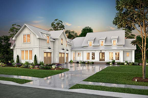 Country, Craftsman, Farmhouse, Southern House Plan 80892 with 4 Beds, 4 Baths, 3 Car Garage Elevation