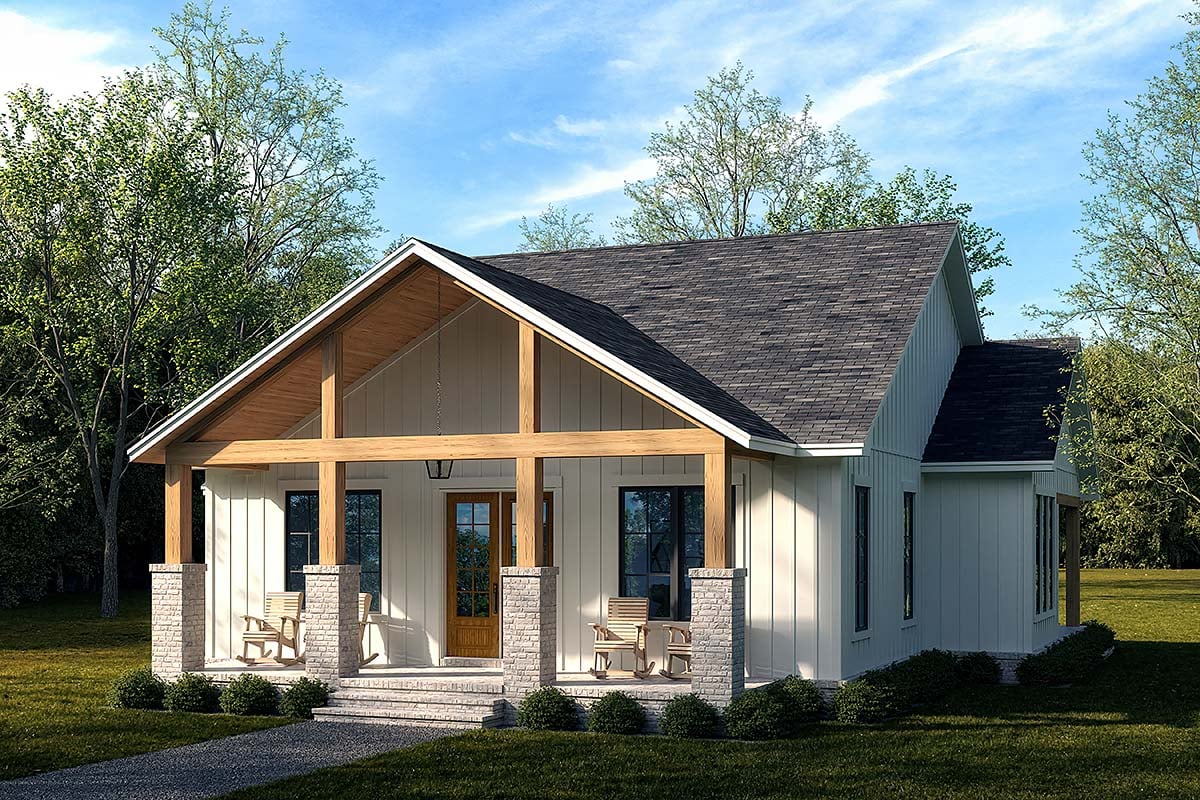 Country, Farmhouse Plan with 1596 Sq. Ft., 3 Bedrooms, 3 Bathrooms Elevation