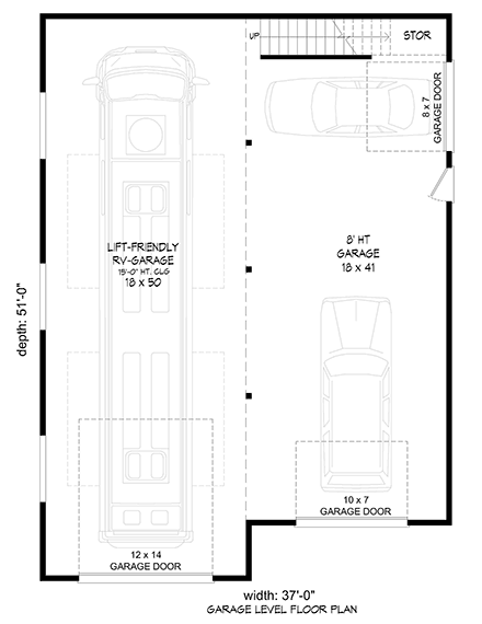 Garage Plan 80900 - 2 Car Garage Apartment Traditional Style