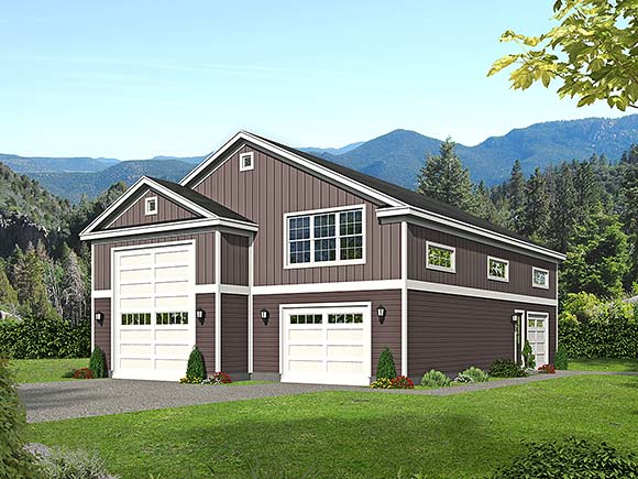 Cottage, Farmhouse, Traditional 2 Car Garage Plan 80900 Elevation