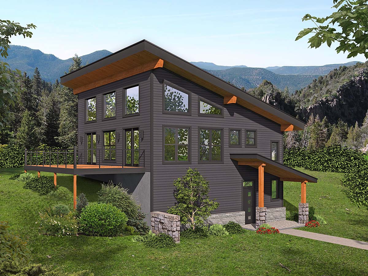 Coastal, Contemporary, Modern Plan with 1008 Sq. Ft., 2 Bedrooms, 2 Bathrooms Elevation