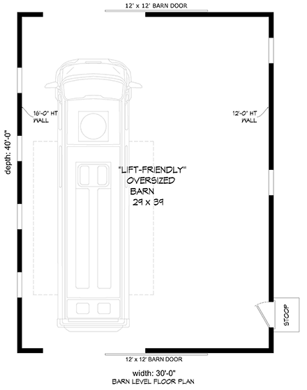 Modern 1 Car Garage Plan 80917, RV Storage First Level Plan