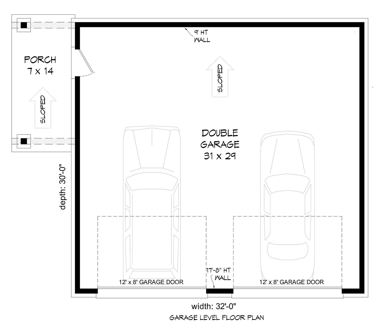 Coastal, Contemporary, Modern 2 Car Garage Plan 80924 Level One