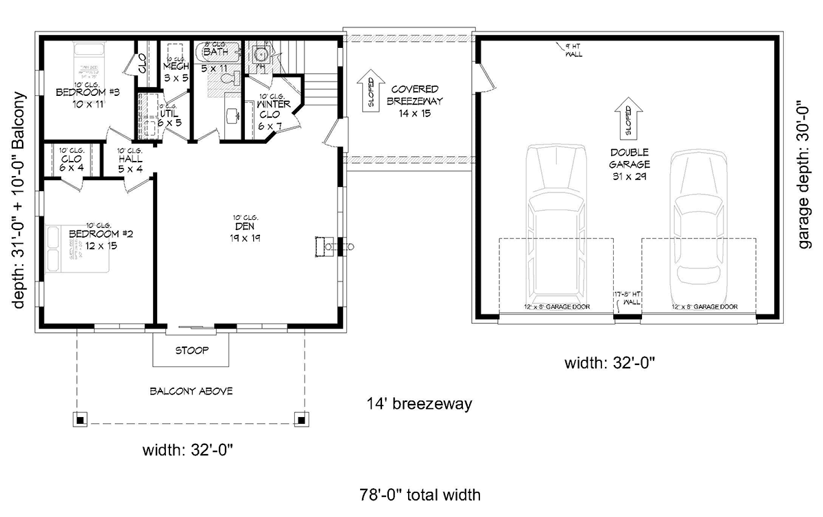 Coastal, Contemporary, Modern House Plan 80926 with 3 Beds, 3 Baths, 2 Car Garage Level One