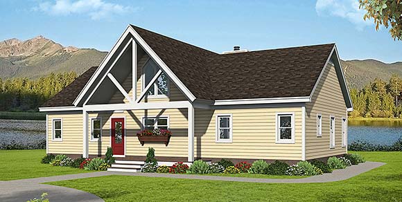 Cottage, Country, Traditional House Plan 80930 with 2 Beds, 3 Baths Elevation