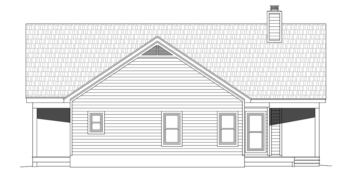Cottage, Country, Traditional Plan with 1540 Sq. Ft., 2 Bedrooms, 3 Bathrooms Picture 2
