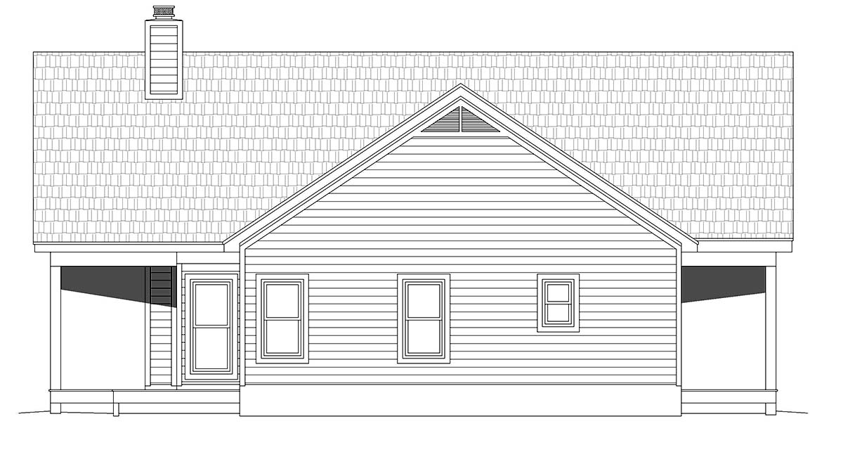 Cottage, Country, Traditional Plan with 1540 Sq. Ft., 2 Bedrooms, 3 Bathrooms Picture 3