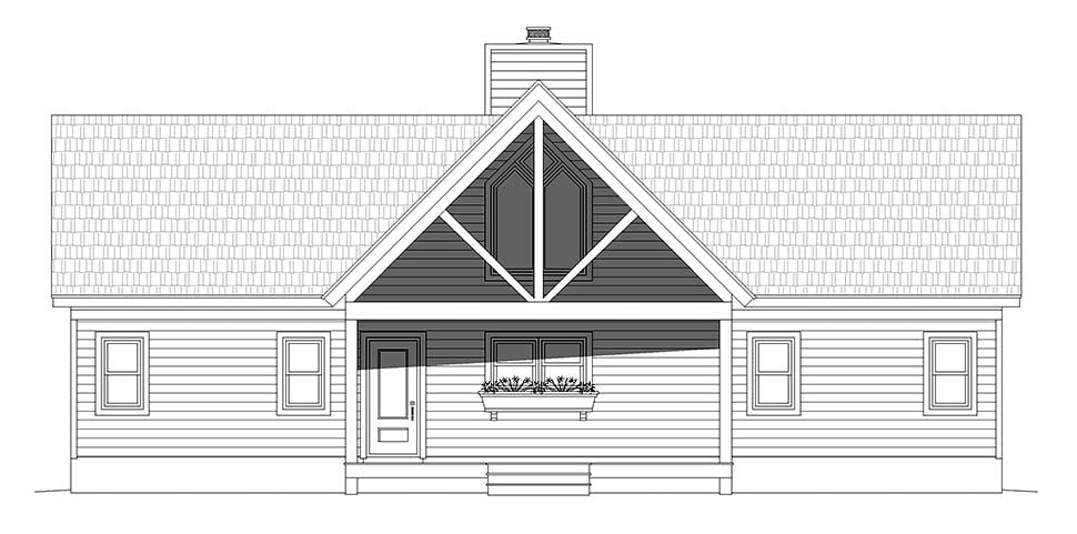 Cottage, Country, Traditional Plan with 1540 Sq. Ft., 2 Bedrooms, 3 Bathrooms Picture 4