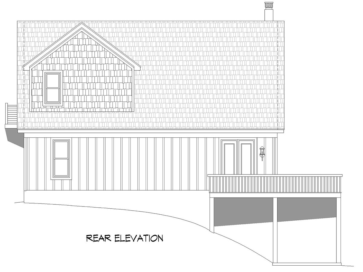 Country, Prairie, Ranch, Traditional House Plan 80933 with 4 Beds, 3 Baths Rear Elevation