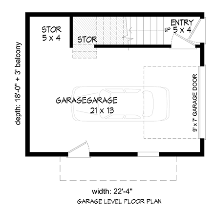 Contemporary, Modern Garage-Living Plan 80935, 1 Car Garage First Level Plan
