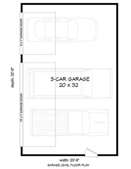 Bungalow, Craftsman, Traditional 3 Car Garage Plan 80938 First Level Plan