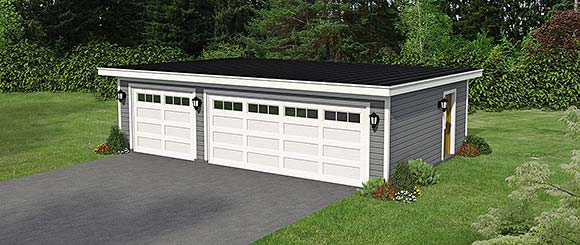 Bungalow, Craftsman, Traditional 3 Car Garage Plan 80938 Elevation