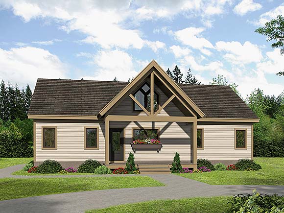Country, Craftsman, Farmhouse, Prairie, Ranch, Traditional House Plan 80939 with 2 Beds, 2 Baths Elevation