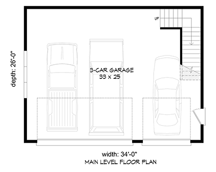 Country, Farmhouse, Traditional Garage-Living Plan 80941, 3 Car Garage First Level Plan