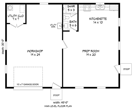 Cottage, Country 1 Car Garage Plan 80962 First Level Plan
