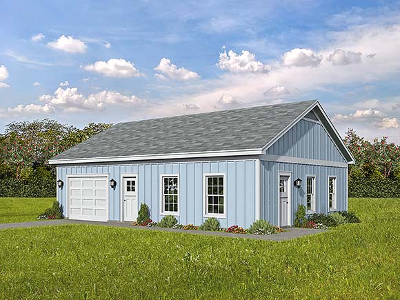 Cottage, Country 1 Car Garage Plan 80962 Elevation