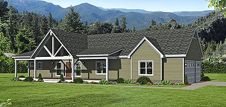 Country, Farmhouse, Ranch, Traditional House Plan 80963 with 2 Beds, 2 Baths, 3 Car Garage