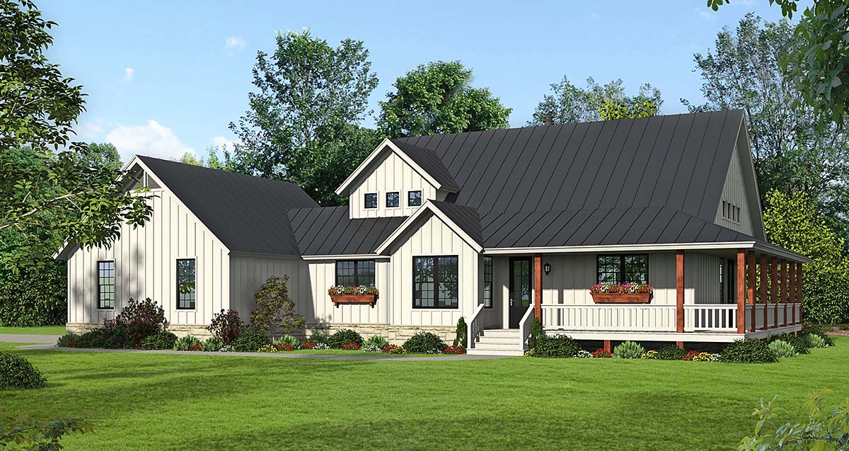 House Plan 80965 - Traditional Style with 2365 Sq Ft, 3 Bed, 2 Ba