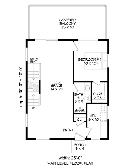 Contemporary, Modern House Plan 80966 with 3 Beds, 2 Baths First Level Plan