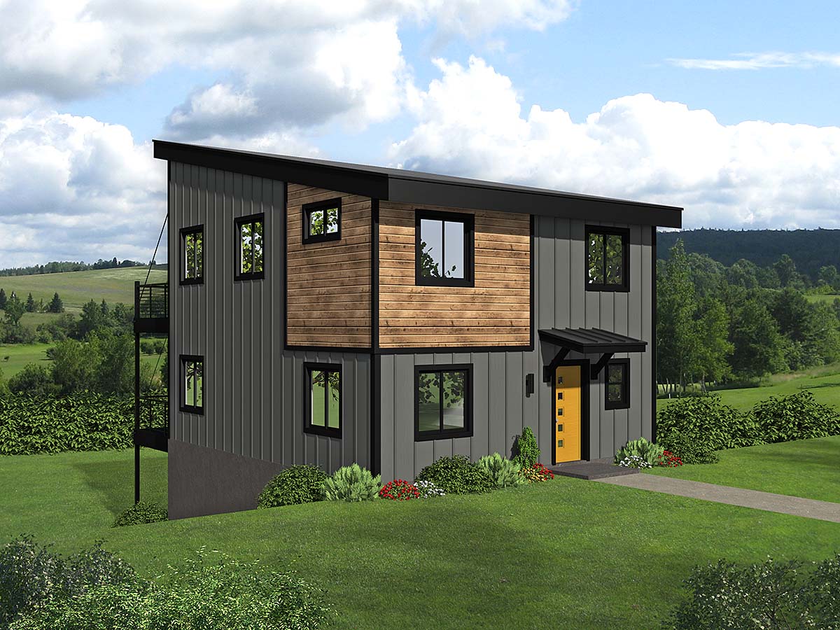 Contemporary, Modern Plan with 1500 Sq. Ft., 3 Bedrooms, 2 Bathrooms Elevation