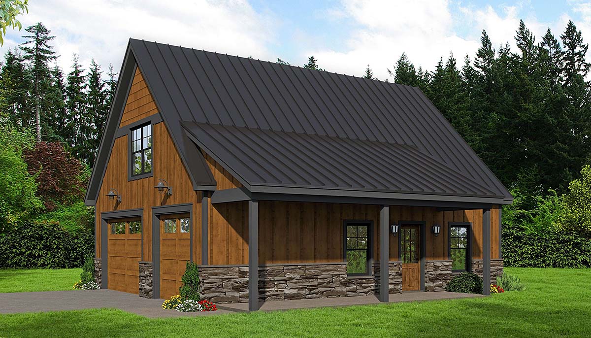 Garage Plan 80968 - 3 Car Garage Apartment Traditional Style |  COOLhouseplans.com, image size:1200x686