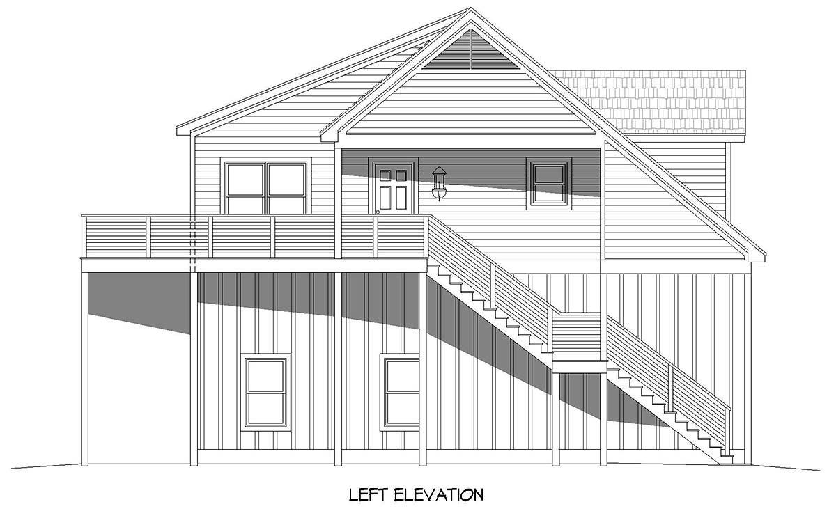 Country, Traditional Plan with 3204 Sq. Ft., 6 Bedrooms, 5 Bathrooms, 5 Car Garage Picture 3