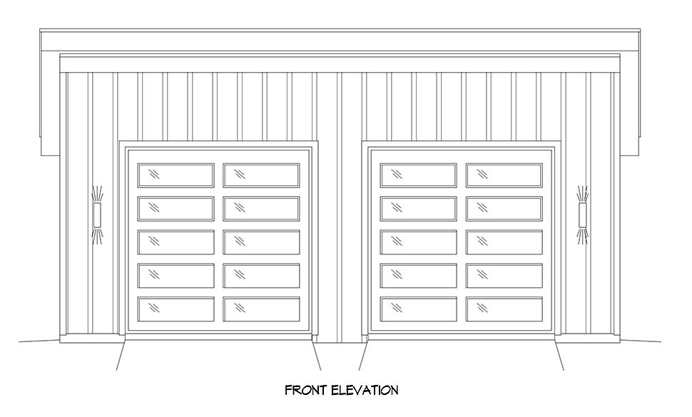 Garage Plan 80973 - 2 Car Garage Saltbox Style