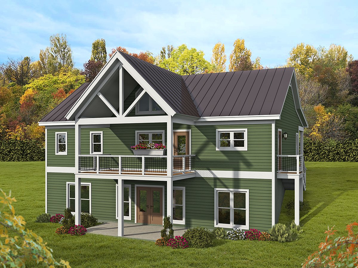 House Plan 80977 - Traditional Style With 1357 Sq Ft, 2 Bed, 2 Ba