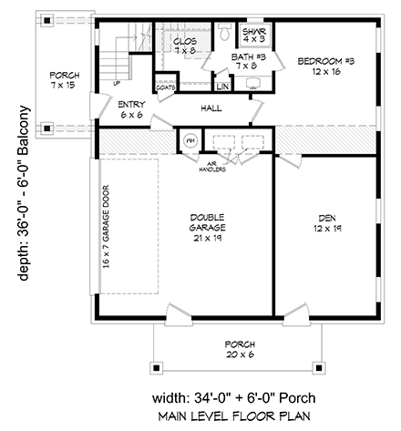Coastal, Contemporary, Modern Garage-Living Plan 80979 with 3 Beds, 4 Baths, 2 Car Garage First Level Plan