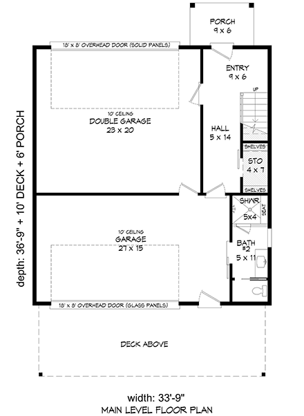 Coastal, Contemporary, Modern House Plan 80983 with 1 Beds, 2 Baths, 3 Car Garage First Level Plan